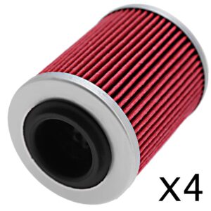 Vkinman Oil Filter Replacement for Can-Am Outlander 330 400 450 500 570 650 800 850 1000 Replace# 420256188 711256188 KN152 HF152 (4Pcs)