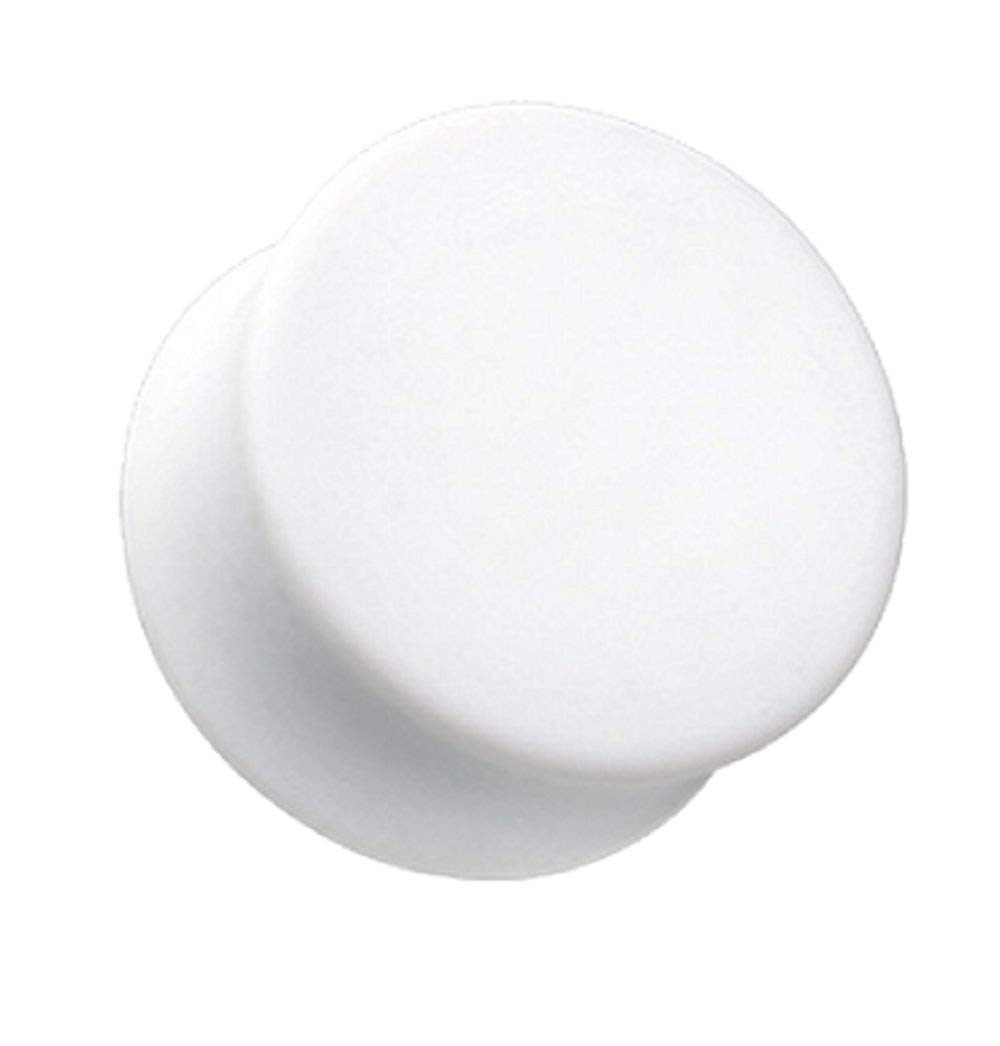 Covet Jewelry Soft Touch Silicone Coated Solid Double Flared Ear Gauge Plug (3/4" (19mm), White)