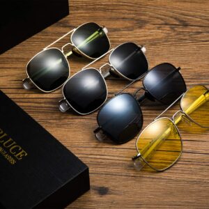 ACBLUCE Pilot Aviator Sunglasses for Men Women Retro Military Navigator Army Polarized Classic Gold Glasses