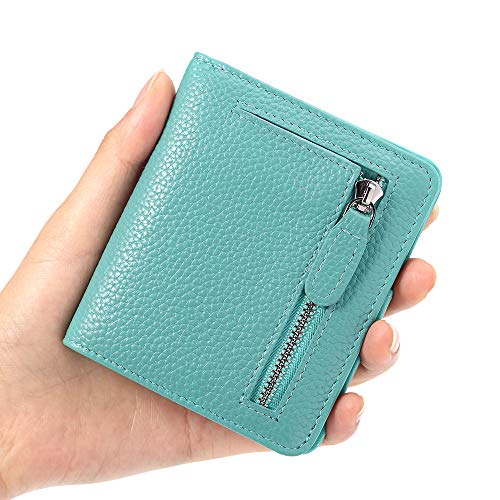 FUNTOR Small Wallets for Women, Ladies Small Compact Bifold Pocket RFID Blocking Genuine Leather Wallet for Women