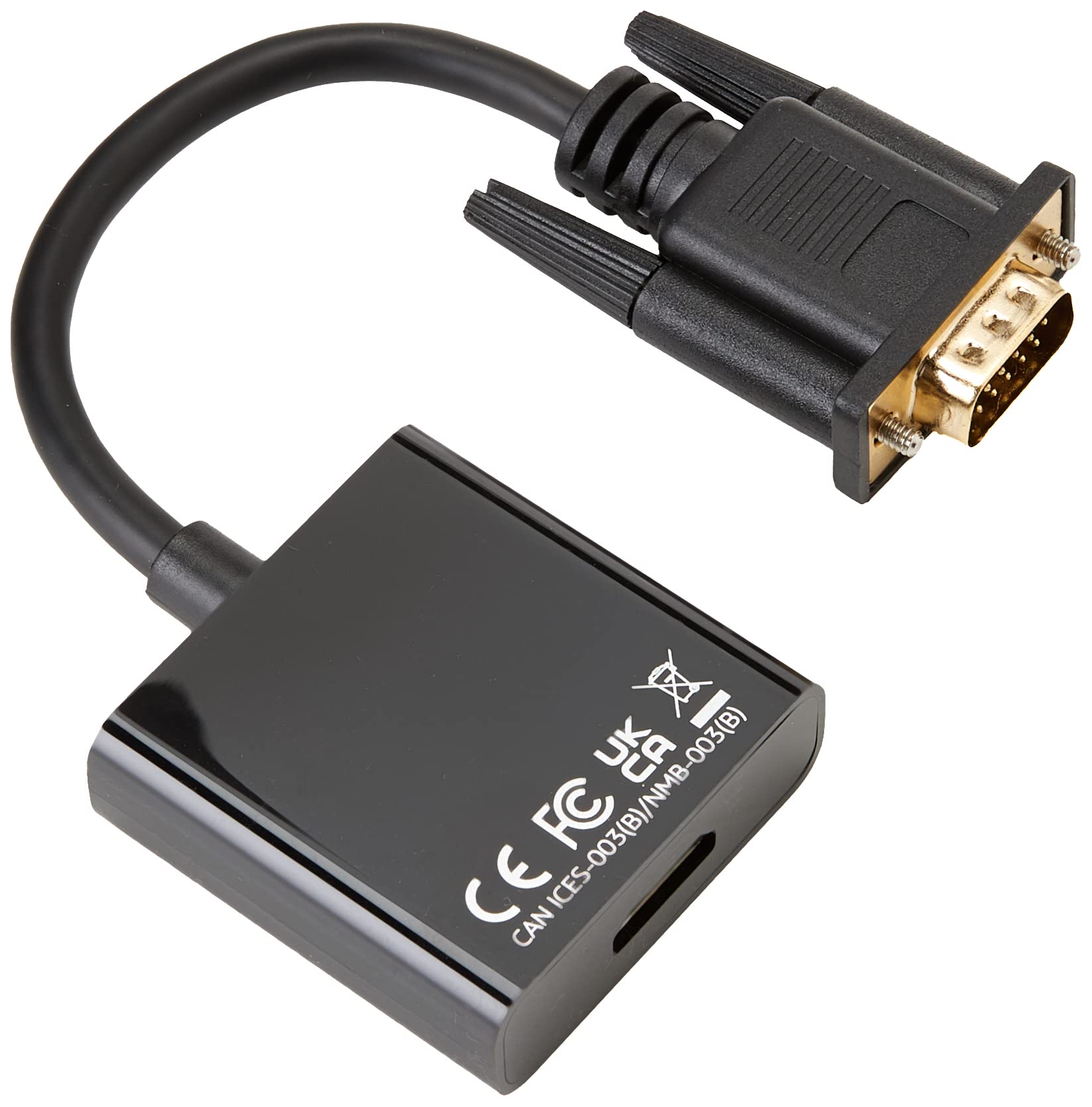 Amazon Basics Gold-Plated HDMI (Female) to VGA (Male) Adapter with 3.5mm Audio Port (Only from HDMI to VGA), Black