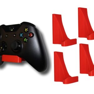 3d Lasers Lab Floating Display for Xbox ONE/Series X & S Controllers (4 Pack, RED) | Shelf | Minimalism | Organize & Storage | Damage Free | Wall Tape & Kit Included