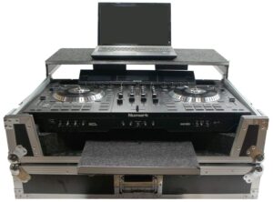 harmony audio hcns7ltwfxtr flight glide laptop stand combo dj case compatible with numark ns7fx