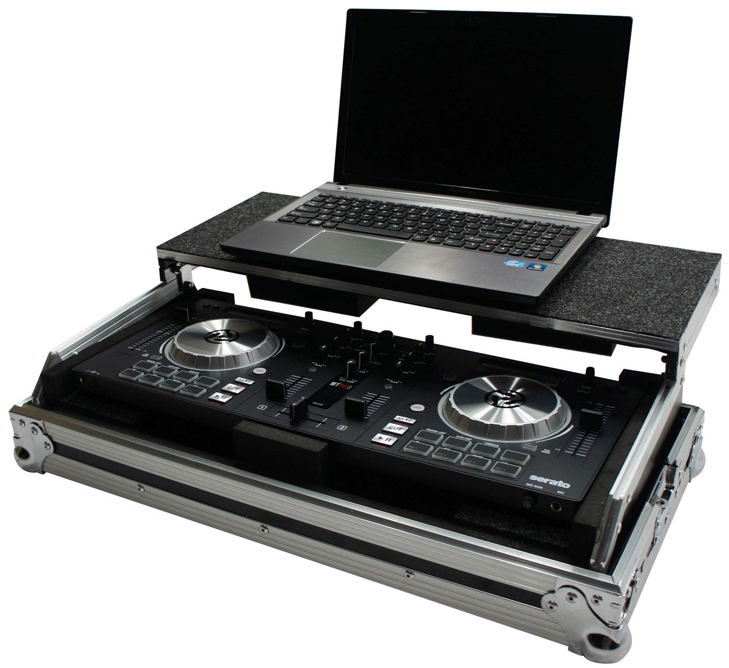 Harmony Audio HCMIXTRACKPRO3LT Flight Laptop Stand DJ Case Compatible with Numark Mixtrack Pro 3