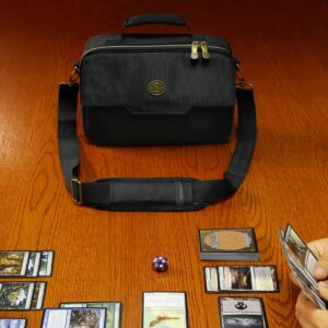 ENHANCE MTG Card Travel Bag with Divider Compartments, Storage for Pencils, Dice and Tokens - Compatible with Magic The Gathering, Card Games Against Humanity and More