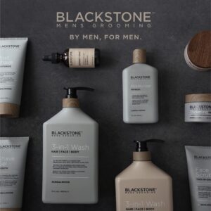 Blackstone 3-in-1 Wash for Men | Cleanses & Conditions Hair, Body, & Face | For All Skin & Hair Types | With Caffeine, Vitamin C, Hemp Seed Oil & Biotin - Bourbon & Cedar, 32 fl oz