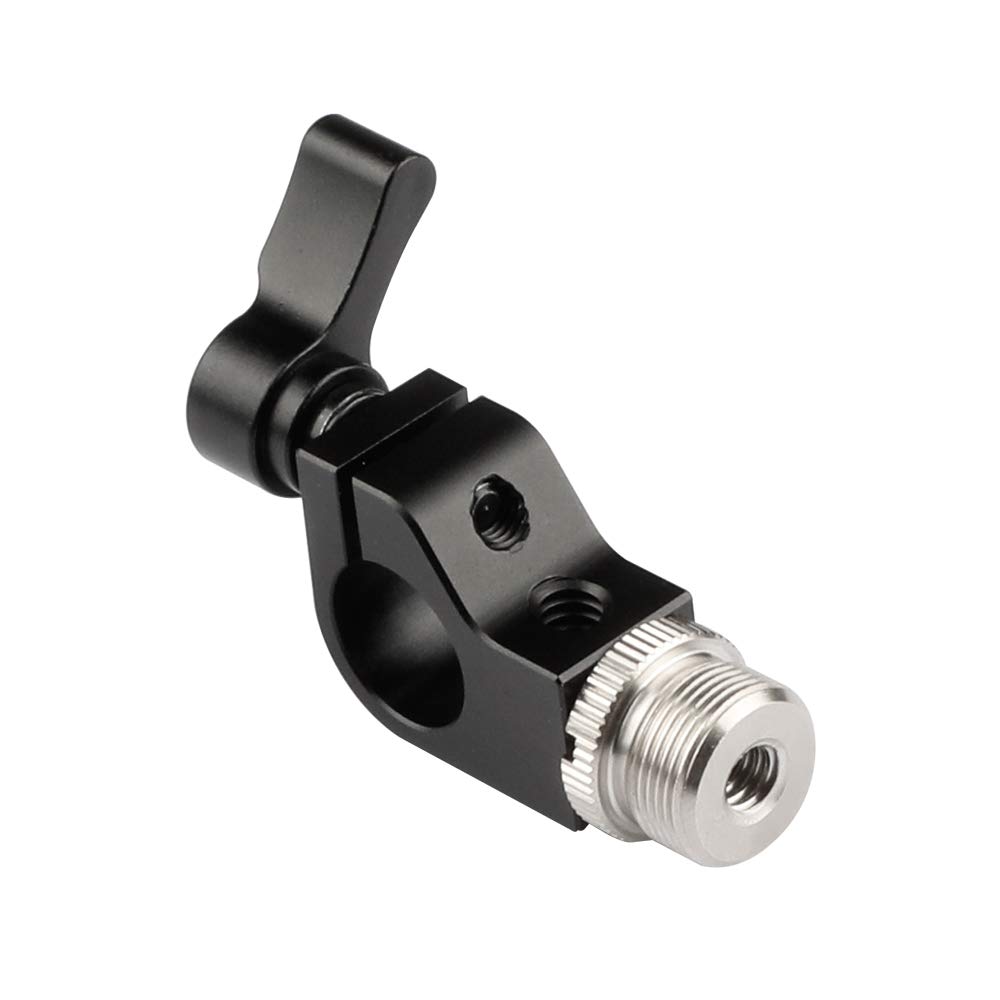 CAMVATE 15mm Rod Clamp With 5/8"-27 Screw Connectors For Microphone - 1938