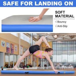 10ft Inflatable Gymnastics Tumbling Mat 4" Thick Air Tumble Track Gymnastics Training Mat with Electric Air Pump for Home Use/Tumble/Gym/Exercise/Training/Cheerleading/Yoga/Parkour/Beach/Park/Water