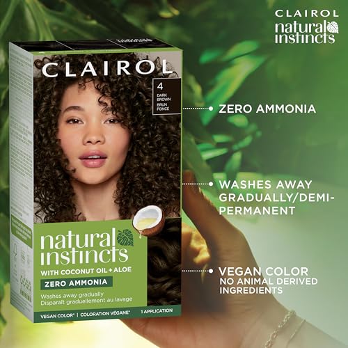 Clairol Natural Instincts Demi-Permanent Hair Dye, 2 Black Hair Color, Pack of 1