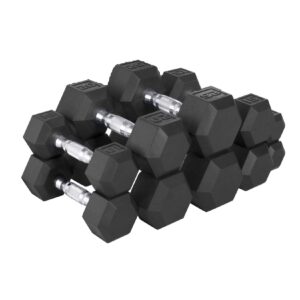 cap barbell 150 lb hex dumbbell weight set, black, large