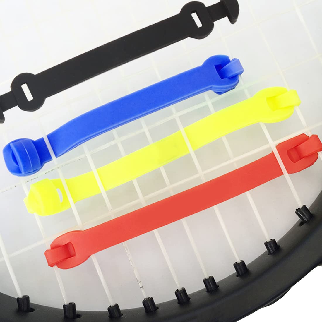 Andux Silicone Tennis Vibration Dampener Long Buckle Type Reduce Vibration 6pcs/set BZQ-06 (blue)