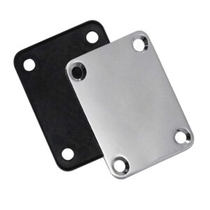 3 Pack Different Colors Electric Guitar Neck Plate with Crews, SourceTon Guitar Neck Plate (Silver, Black, Gun Black) for Replacement Electric Guitar Part