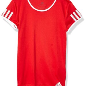 adidas Junior Girls' Club Tennis Tee, Scarlet, Small