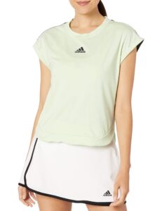 adidas ny tennis tee, glow green/black, large