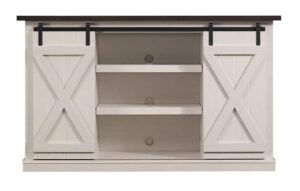 pamari wrangler sliding barn door tv stand, off-white