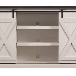 Pamari Wrangler Sliding Barn Door TV Stand, Off-White