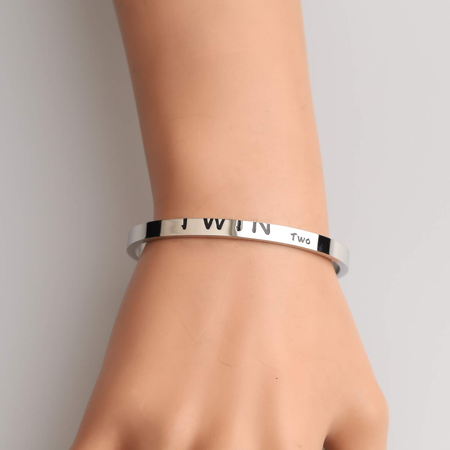 ENSIANTH Twins Gift Twin Bracelet Twin One Twin Two Cuff Bangle (Twin Cuff Set)