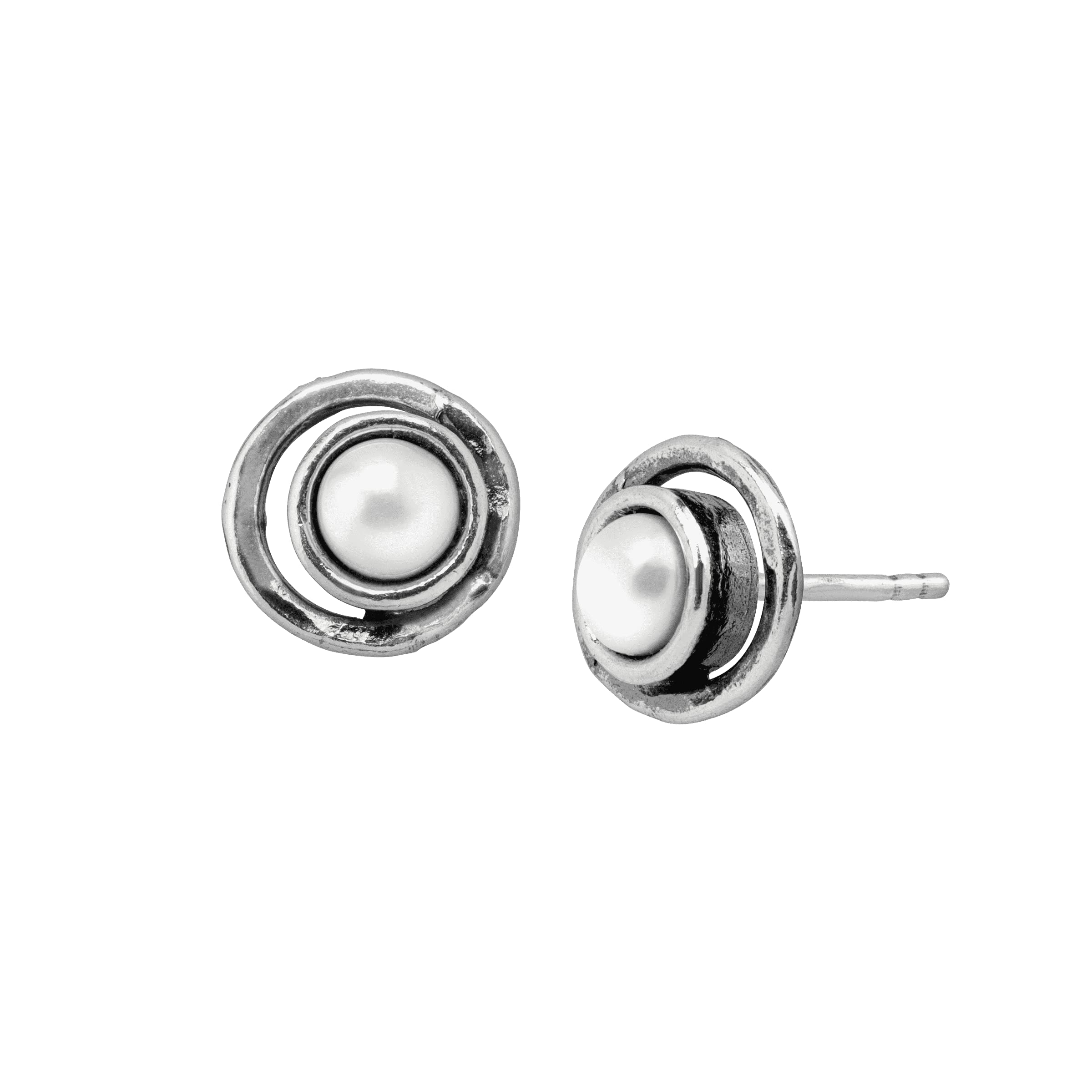 Silpada 'Lunula' 4.5-5 mm Freshwater Cultured Pearl Stud Earrings in Sterling Silver