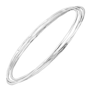 silpada 'empowered' set of three bangle bracelets in sterling silver, 8''