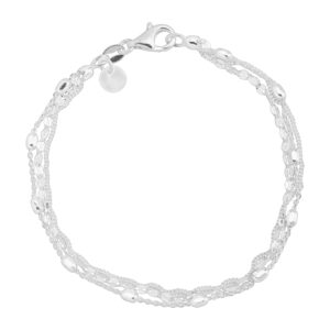 silpada 'figurati' multi-chain beaded bracelet in sterling silver