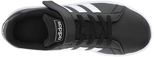 Adidas unisex child Grand Court - Kids Tennis Shoe, Black/White/White, 10.5 Little Kid US