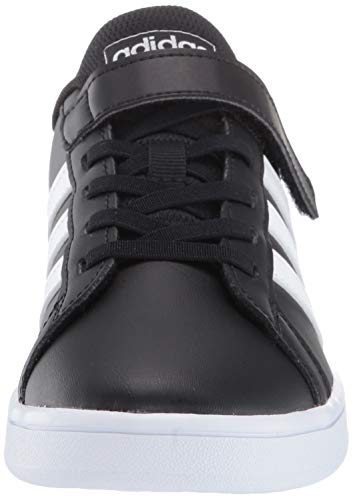 Adidas unisex child Grand Court - Kids Tennis Shoe, Black/White/White, 10.5 Little Kid US