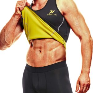 NINGMI Sweat Vest for Men Neoprene Waist Trainer Tank Weighted Vest Waist Trimmer Sauna Suit Running Vest