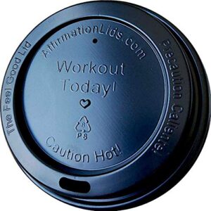 Positive Affirmation Coffee Lids for Solo/Dixie/Karat cups16/20/24oz, Single Variety 400ct (Black) (Be Unstoppable)