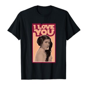 Star Wars Valentine's Day Princess Leia I Love You Vintage T-Shirt