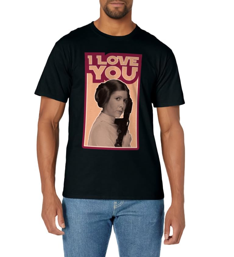 Star Wars Valentine's Day Princess Leia I Love You Vintage T-Shirt