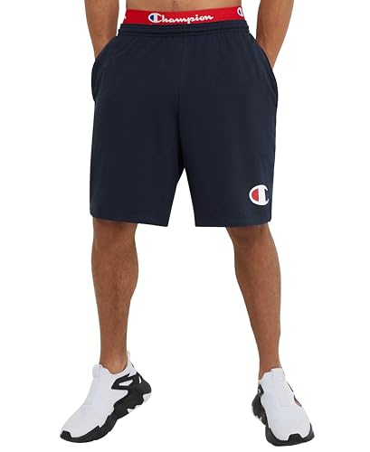 Champion Men's Graphic Jersey Short, Navy, Medium