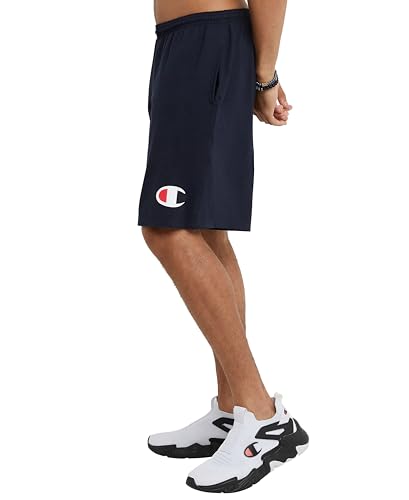 Champion Men's Graphic Jersey Short, Navy, Medium