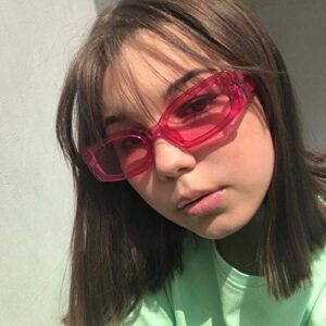 FEISEDY Retro Rectangle Sunglasses Women Men Vintage 90s Small Glasses Thick Narrow Fashion Y2K Plastic Glasses B2462