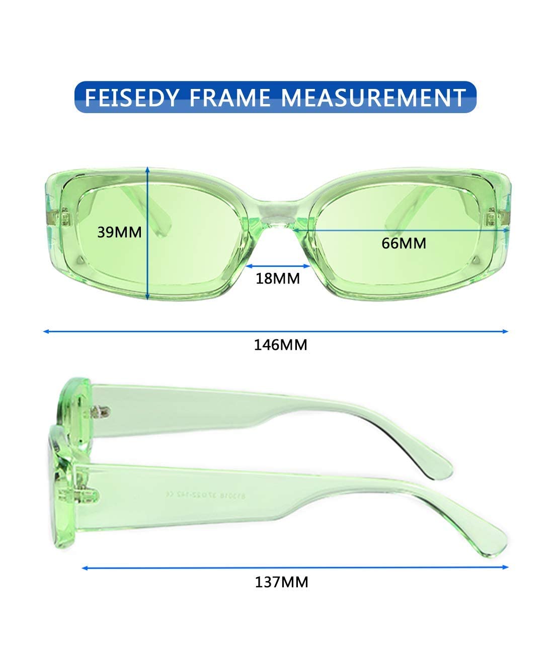 FEISEDY Retro Rectangle Sunglasses Women Men Vintage 90s Small Glasses Thick Narrow Fashion Y2K Plastic Glasses B2462