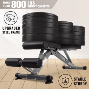 RitFit Adjustable/Foldable Utility Weight Bench for Home Gym, Weightlifting and Strength Training - Bonus Workout Poster with 35 Total Body Exercises（PWB01-2023 New Version）