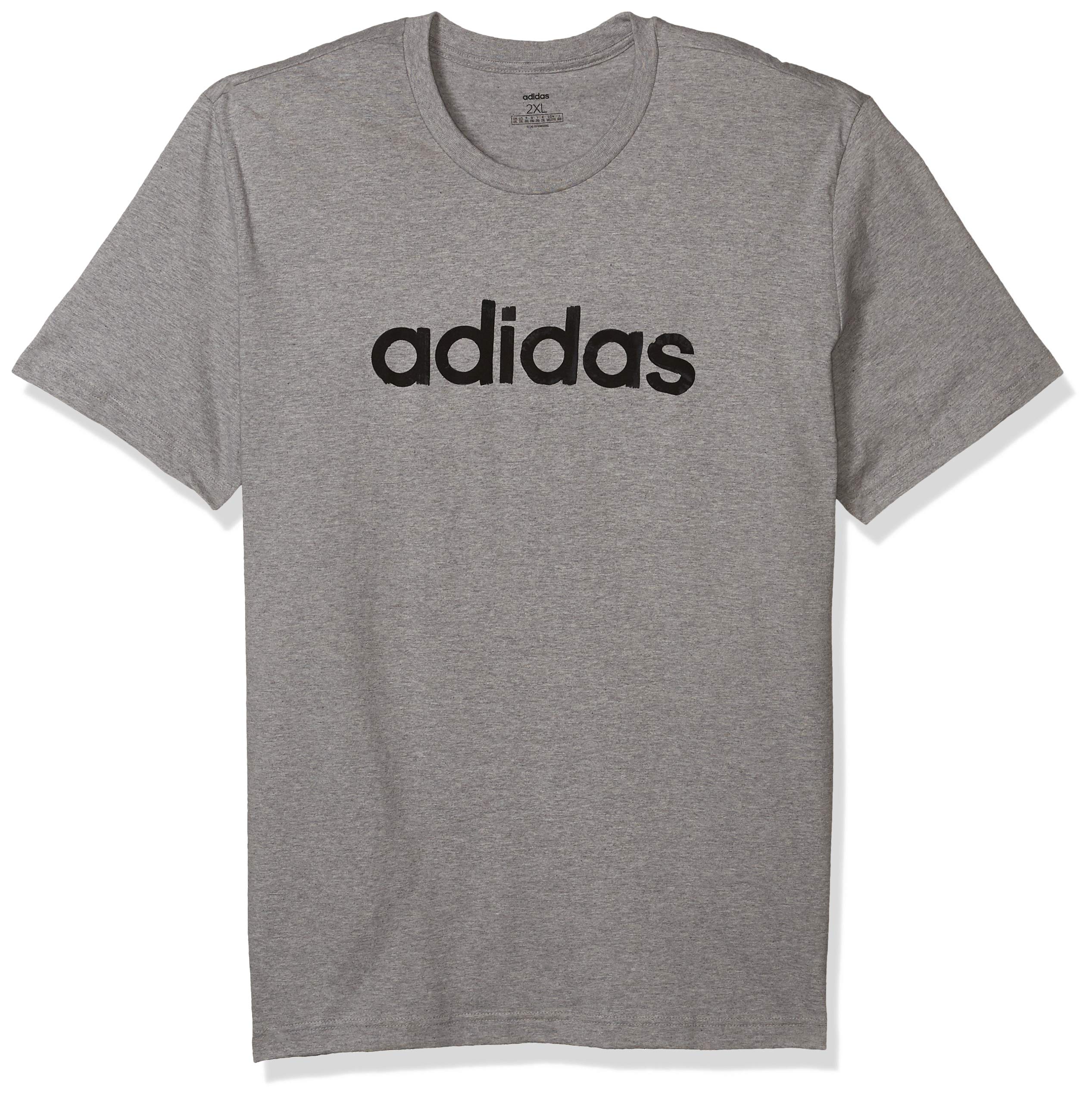 adidas Linear Graphic Tee, Medium Grey Heather/Medium Grey Heather, XX-Large