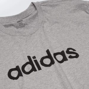 adidas Linear Graphic Tee, Medium Grey Heather/Medium Grey Heather, XX-Large