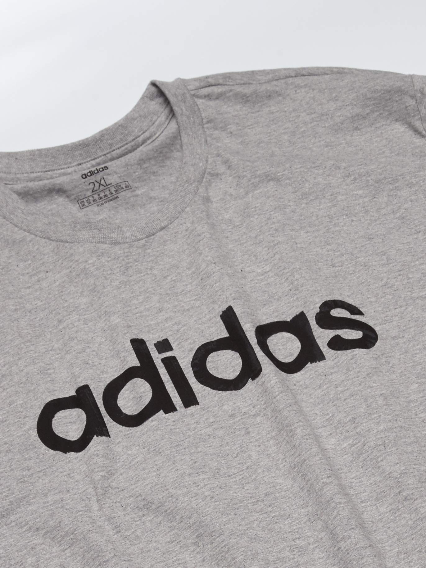 adidas Linear Graphic Tee, Medium Grey Heather/Medium Grey Heather, XX-Large