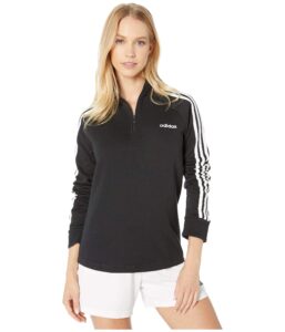 adidas women's 3-stripes track jacket, black/white, x-small