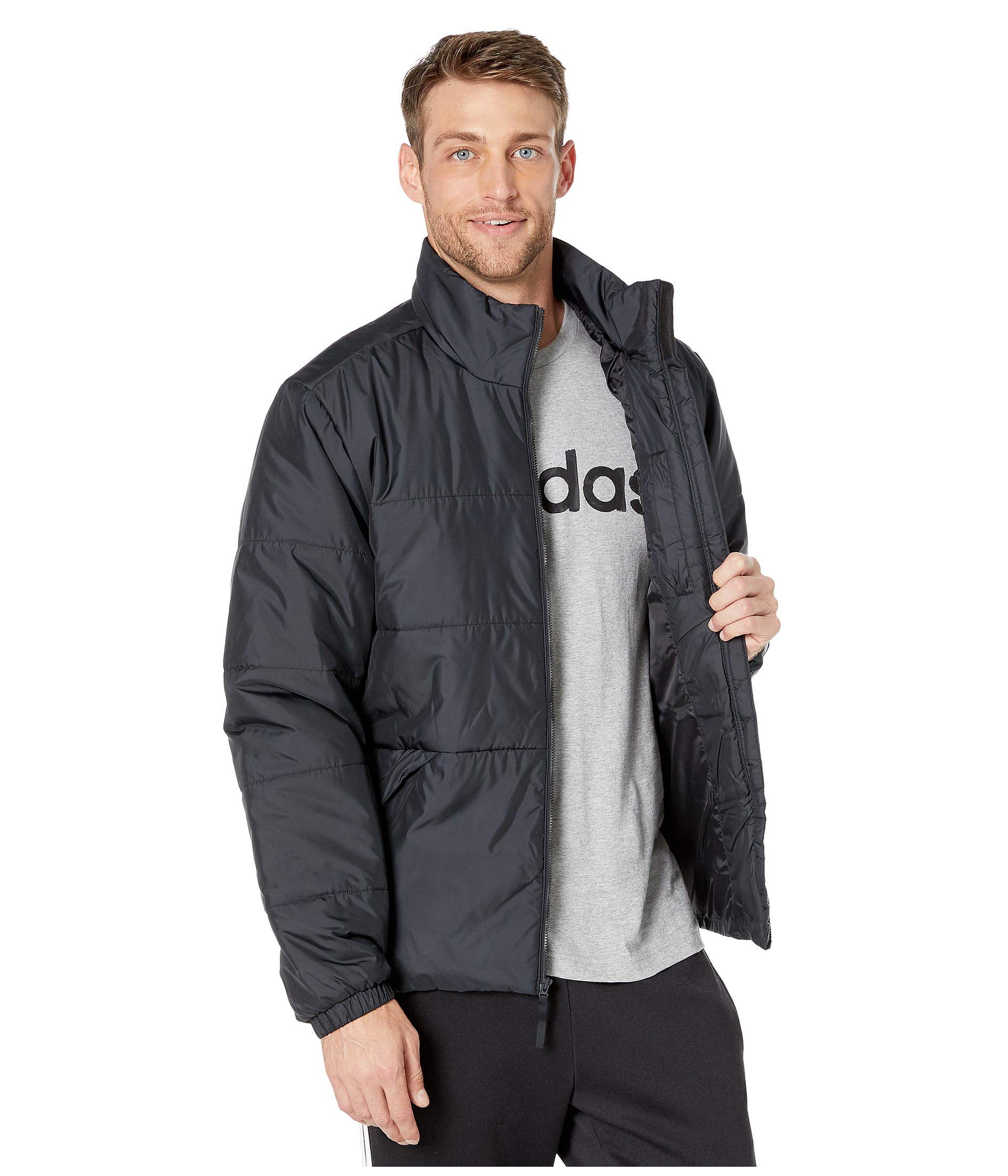 adidas Men's BSC 3-Stripes Insulated Outdoor Jacket, Black/Black, XX-Large