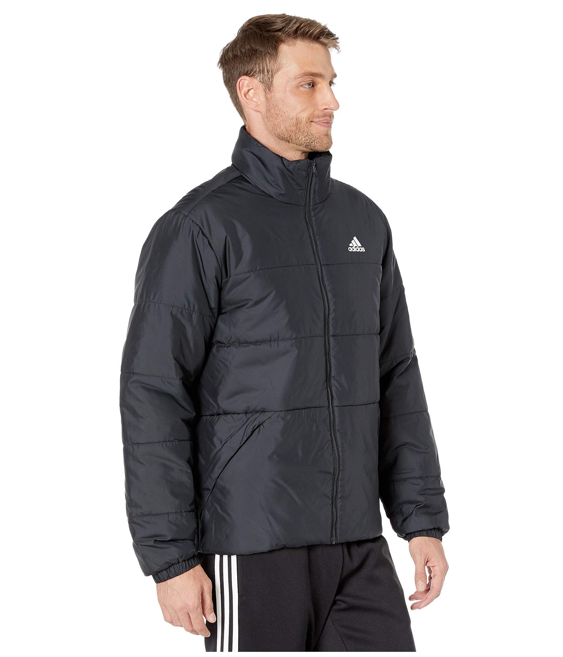 adidas Men's BSC 3-Stripes Insulated Outdoor Jacket, Black/Black, XX-Large