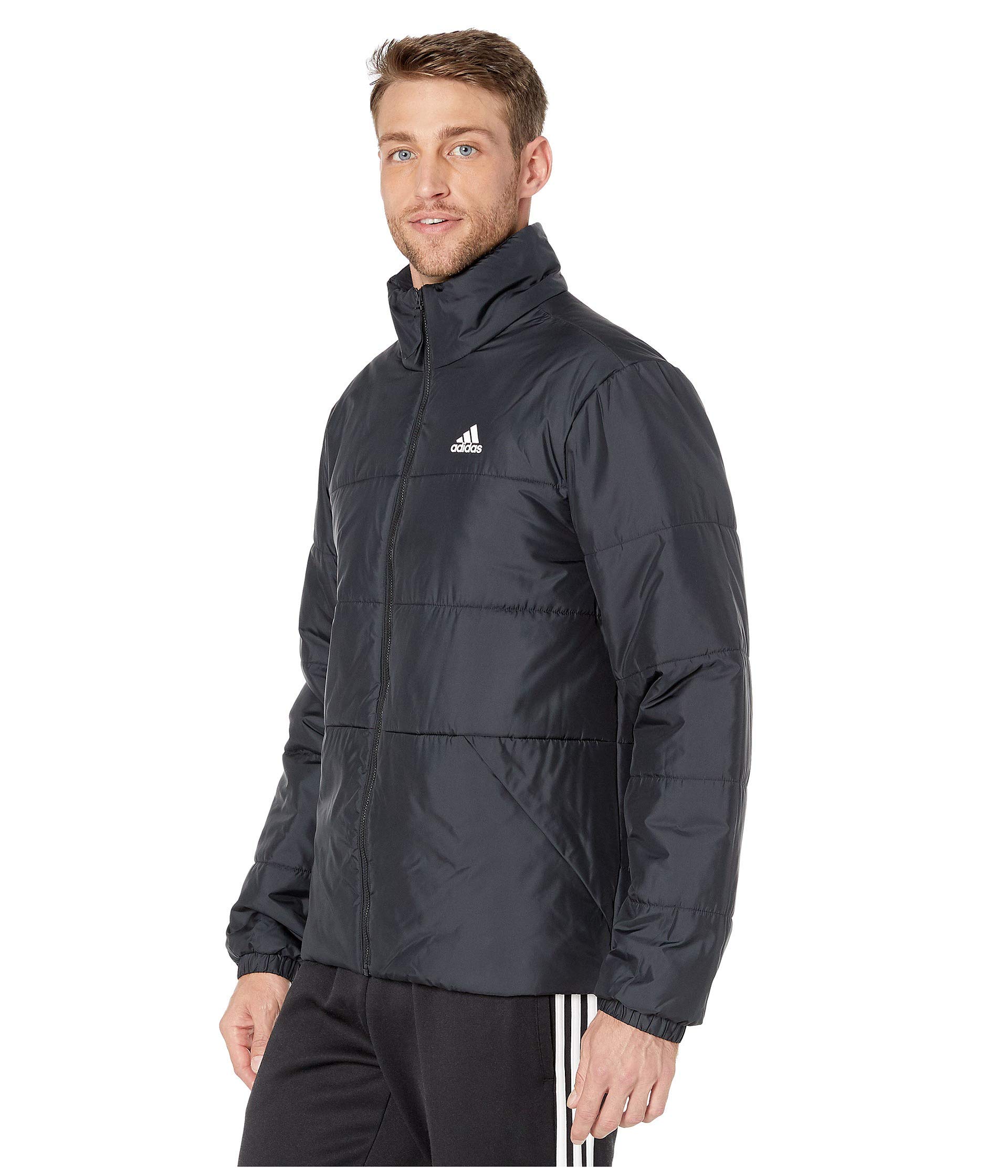 adidas Men's BSC 3-Stripes Insulated Outdoor Jacket, Black/Black, XX-Large