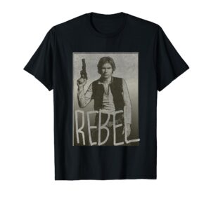 star wars han solo rebel portrait graphic t-shirt t-shirt