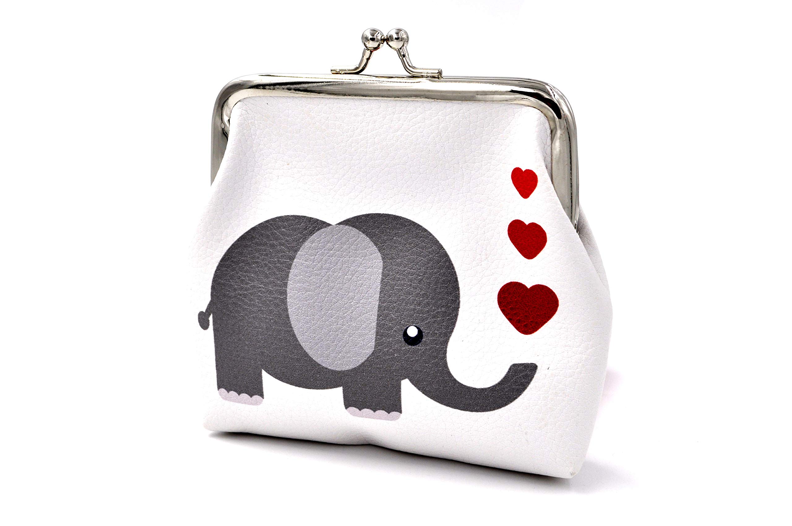 Nodykka Pu Leather Coin Purse Cute Animal Elephant Wallet Bag Change Pouch Gifts for Women Kids Girls Key Holder