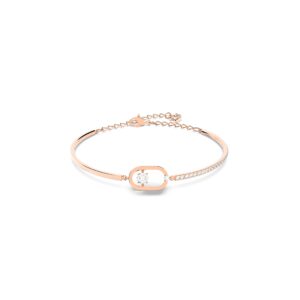 swarovski una bangle bracelet with clear crystals and matching pavé on a rose-gold tone finished setting