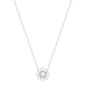 swarovski sunshine pendant necklace, rose gold tone finish, clear crystals