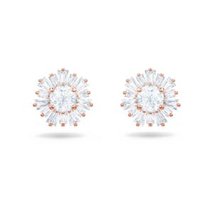 Swarovski Sunshine Collection Stud Earrings with Sun-Shaped White Crystal Centerpiece in a Rose-Gold Tone Plated Setting