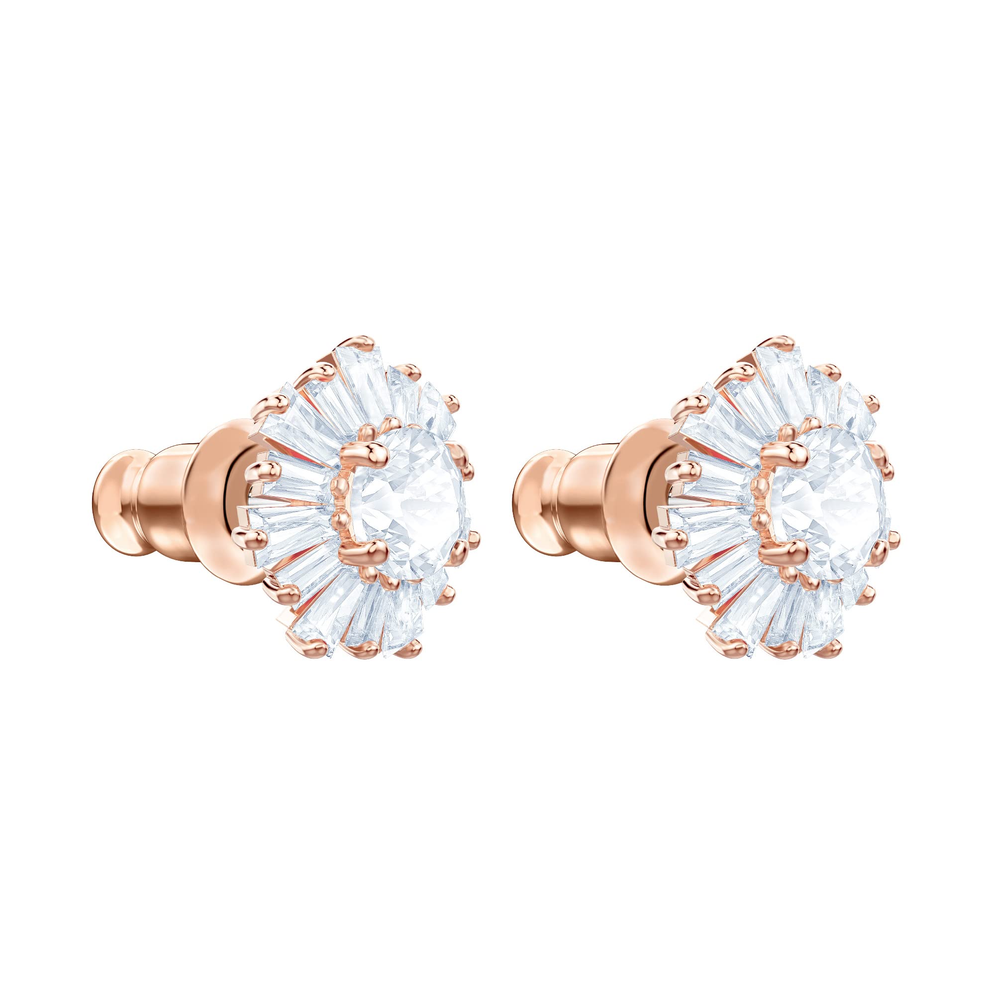 Swarovski Sunshine Collection Stud Earrings with Sun-Shaped White Crystal Centerpiece in a Rose-Gold Tone Plated Setting