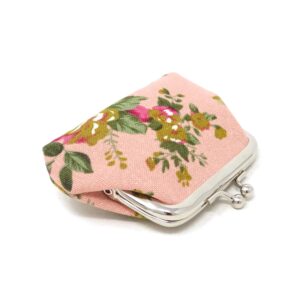 Honbay 4PCS Canvas Floral Rose Flower Coin Purse Kiss Lock Change Purse Vintage Trinkets Pouch Small Women Wallet Clutch Purse