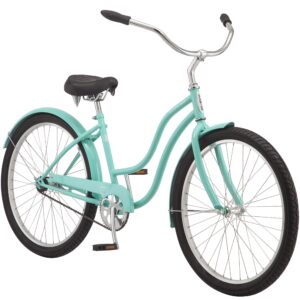 Schwinn Mikko Beach Cruiser Bike for Adult, Single Speed, Coaster Brake, 26-Inch Wheels, 17-Inch Steel Frame, Full Front & Rear Fenders, Classic Handlebar, Teal